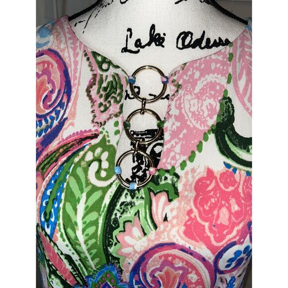 Ivy Road Ring Collar Dress Women's S Floral Multicolor Paisley EUC Fun!! - Picture 9 of 12